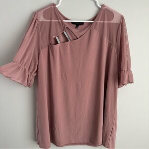3xl Women’s top Atelier 29 blouse short sleeves Balletcore romantic 3x mauve 2x